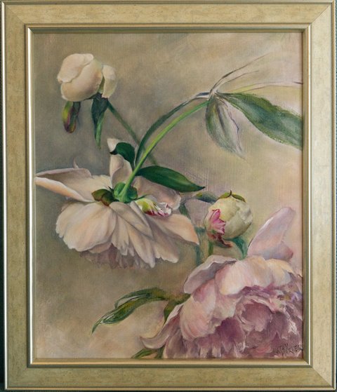 Cascading Light Pink Peonies