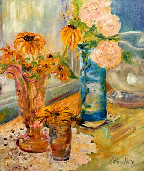 Black Eyed Susan & Evelyn Rose